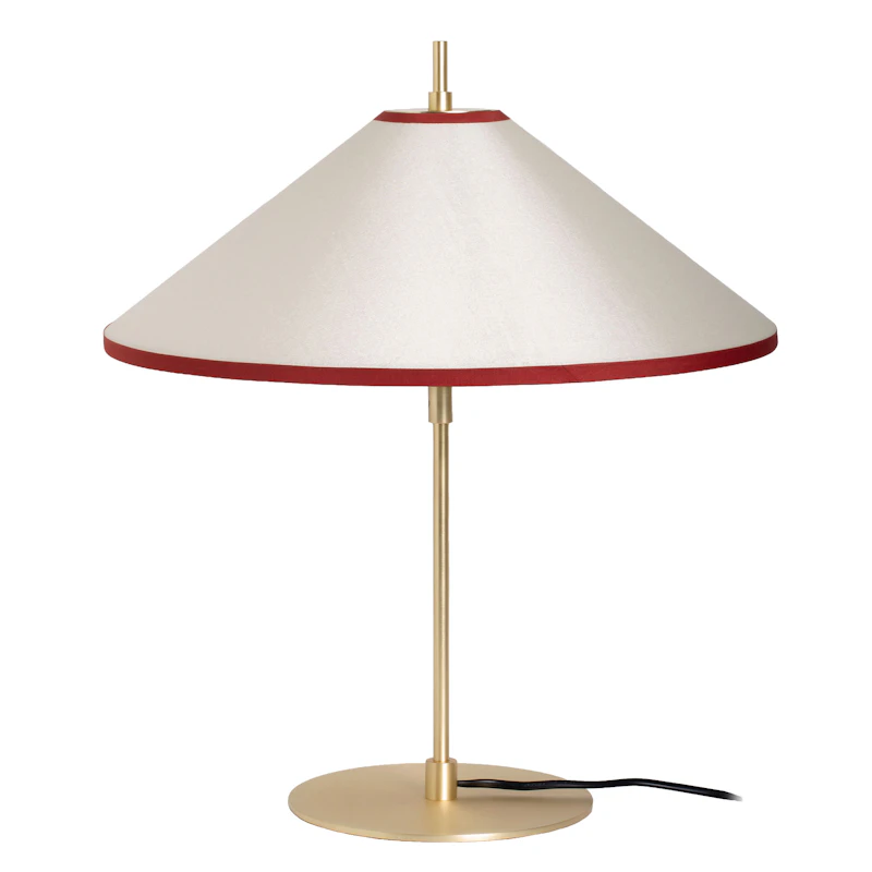 Tafta Bordlampe Ø40 cm, Rød / Offwhite