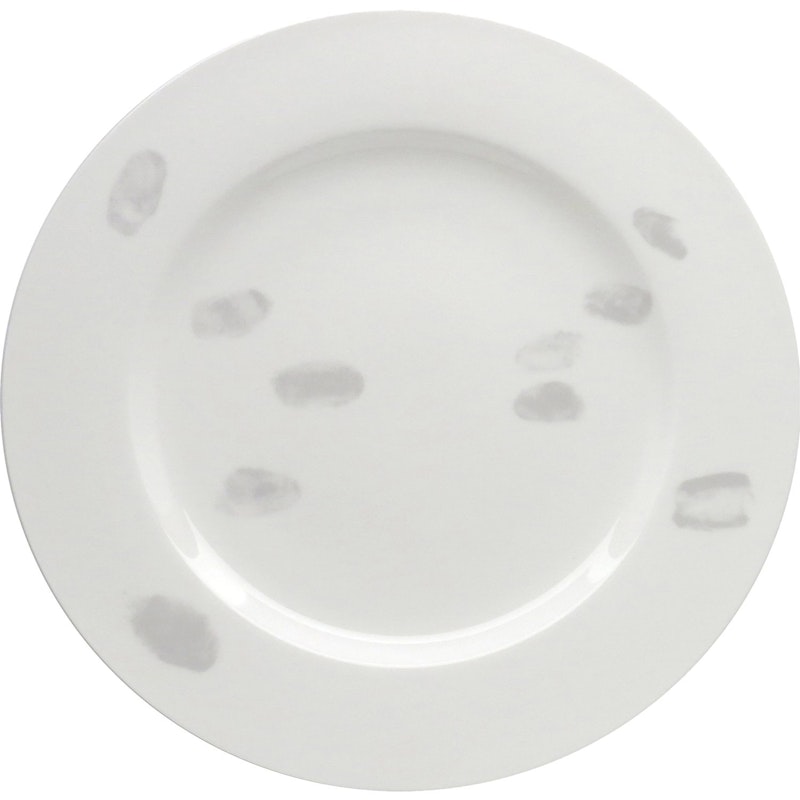 Fingerprint Desserttallerken, Light Grey