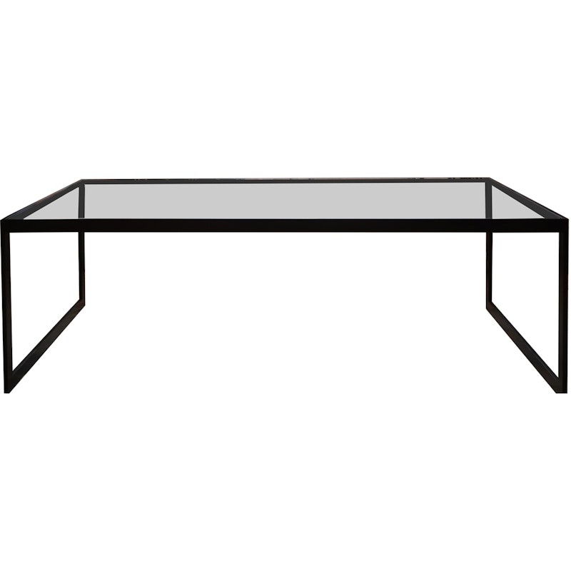 Square Sofabord, 122x62 cm, Sort/Glas