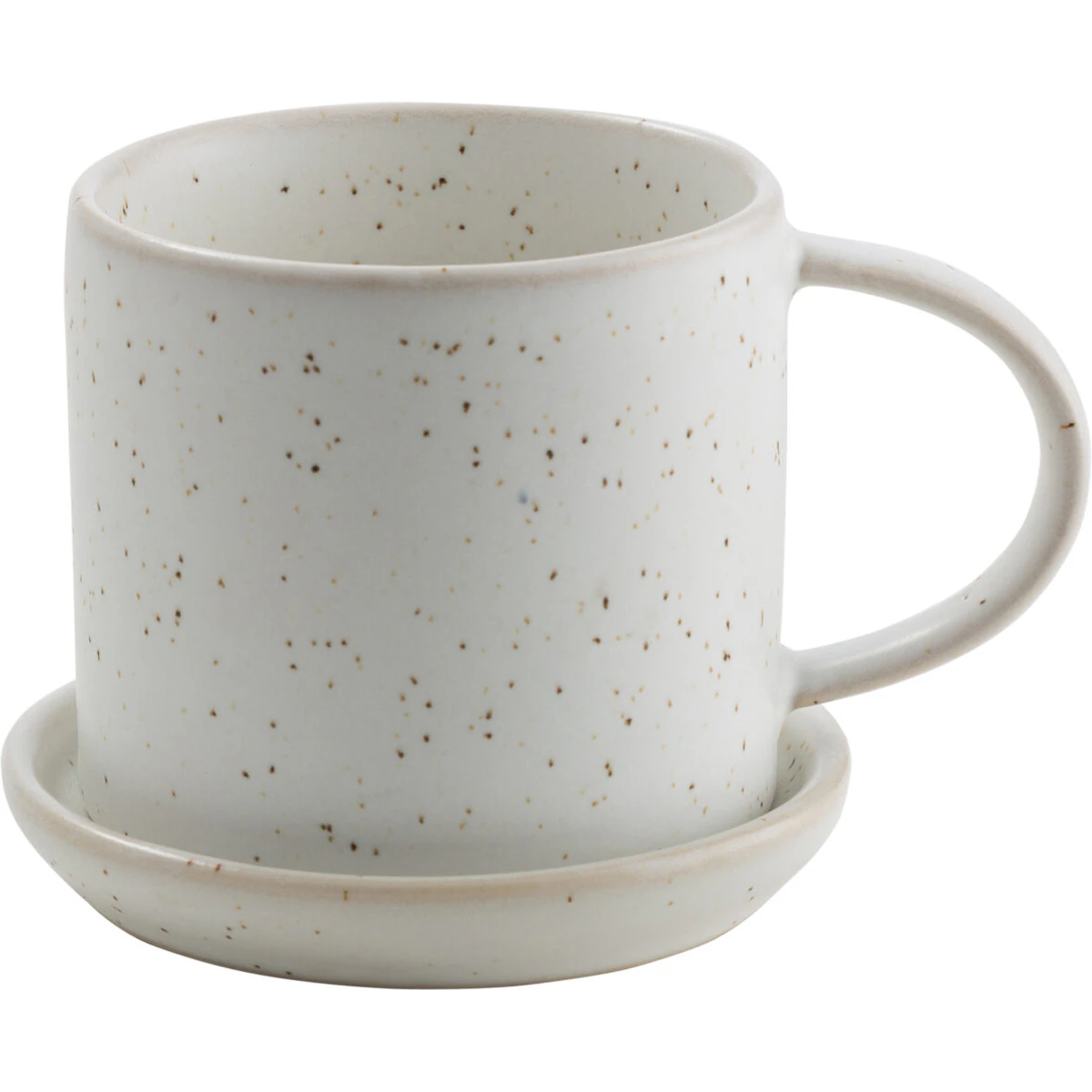Ernst Cup With Saucer 7 Cm White/spotted - Kaffekopper Stent&oslash;j Hvid - 246954
