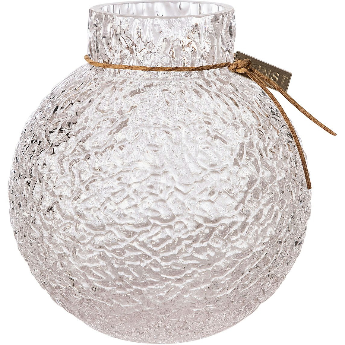 Ernst vase Rund Med M&oslash;nstret Struktur H14 Cm - Vaser Glas Klar - 364321