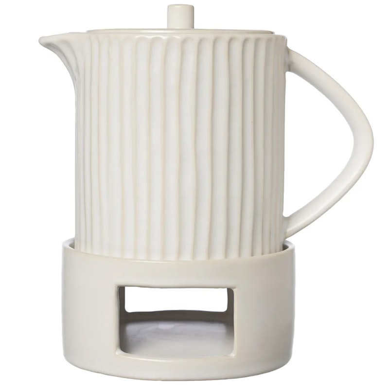 Gløggkande Med Varmer 0,9 L, Natural White