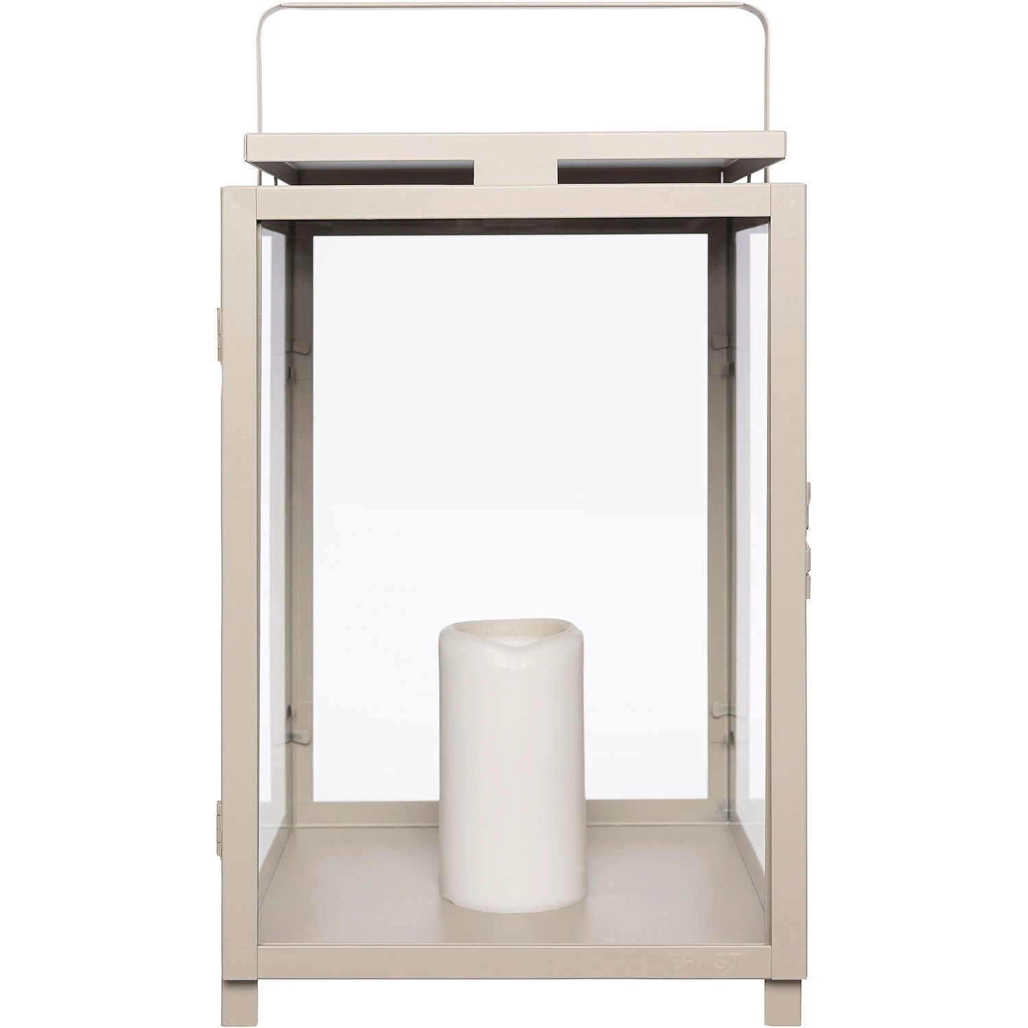 Ernst Lanterne Bloklys 25x25 Cm - Fyrfadsstager Glas Beige - 264426