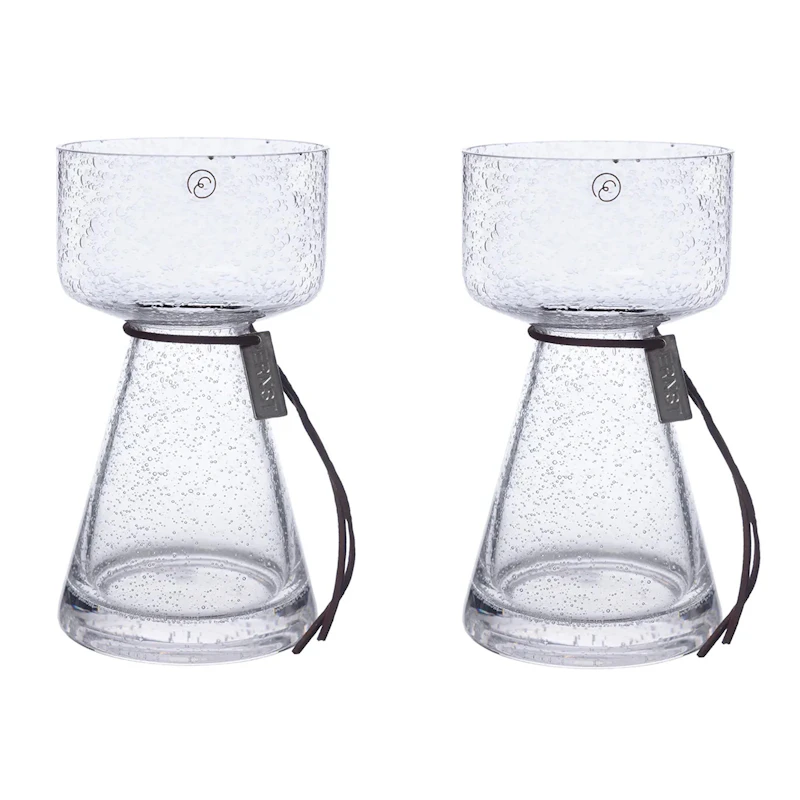 Løgvase Med Boblet Glas H20 cm, 2-pak