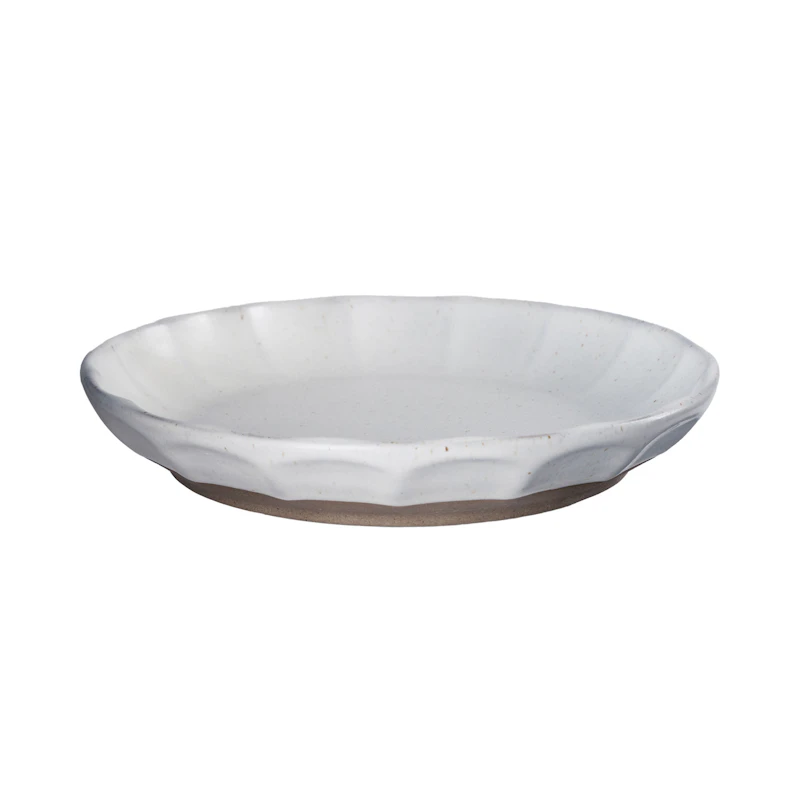 Sidetallerken 17 cm, Hvid / Natur