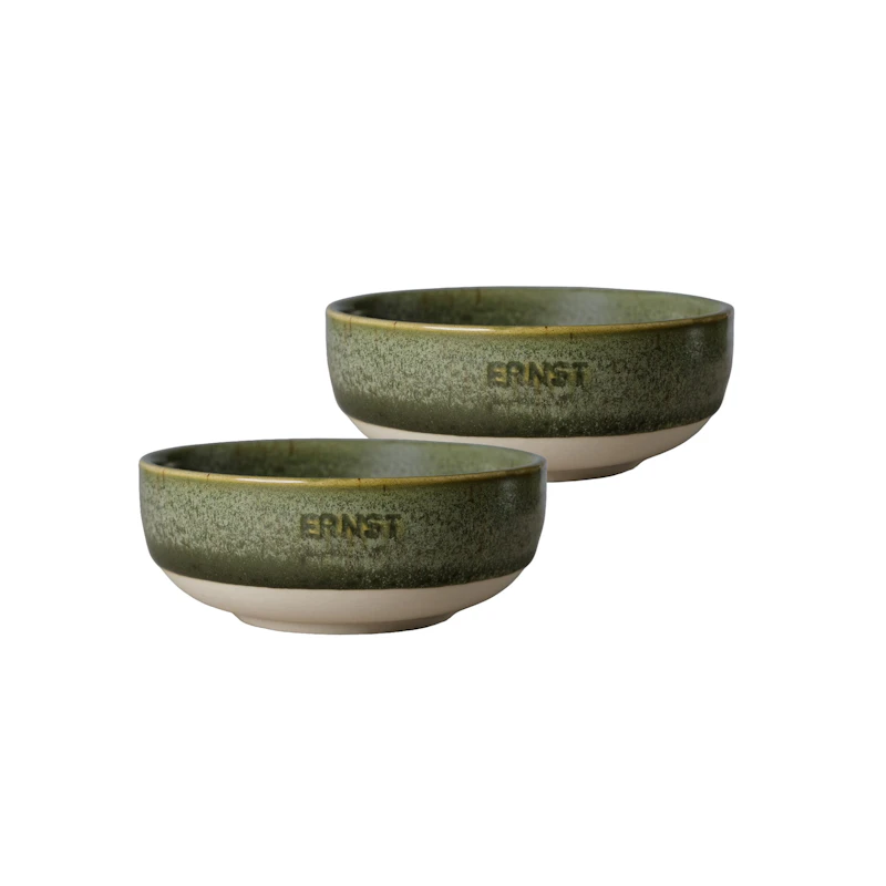 Skål 2-pak ⌀ 11 cm, Grøn / Natur