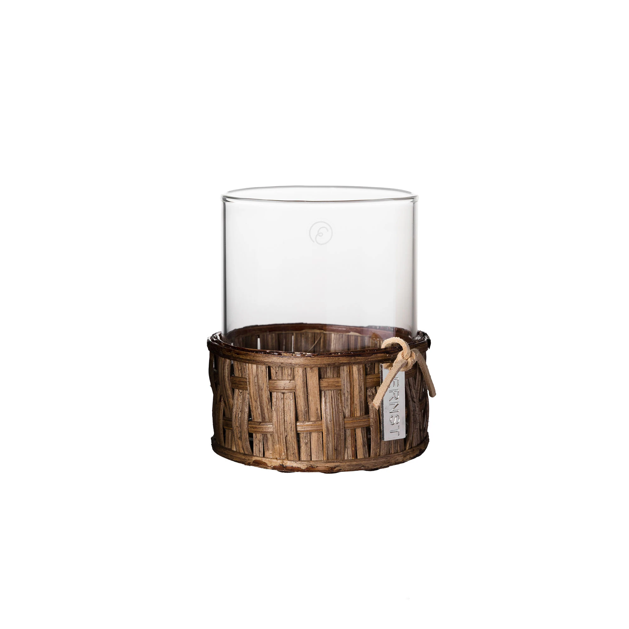Ernst Vase 8,5 Cm M&oslash;rkebrun - Fyrfadsstager Glas Nature - 364366