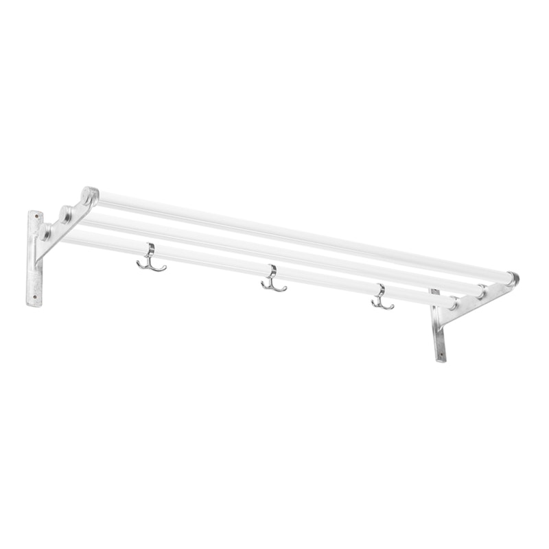 Nostalgi Hat Rack/Shoe Rack, Aluminium Fittings Hattehylde Fremstillet af træ, Fremstillet af genanvendt aluminium Hvid Aluminium