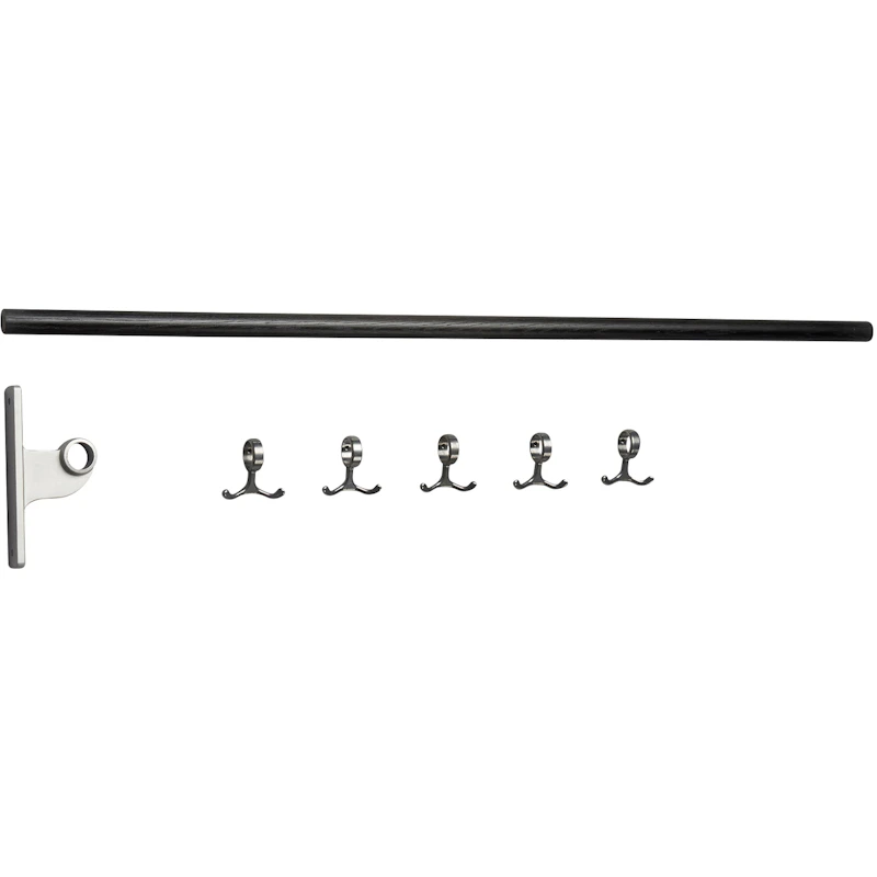 Nostalgi Tilbygningsdel Til Knageliste, Sortbejdset Egetræ / Aluminium