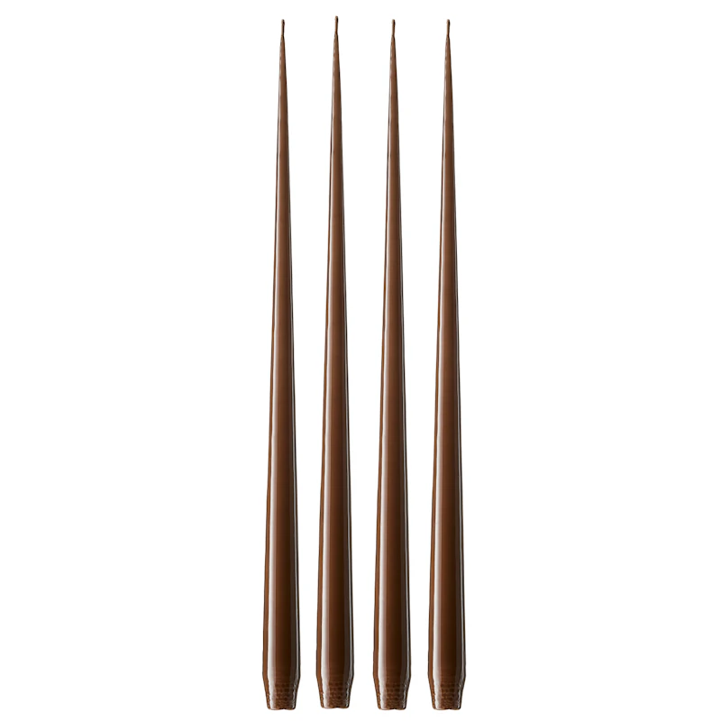 Antiklys Lakeret 42 cm 4-pak, Hazelnut