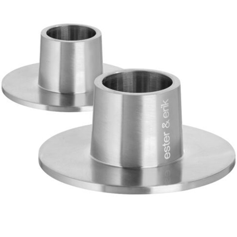 Lysestage matte Ø6 cm 2-pak, Matte Silver