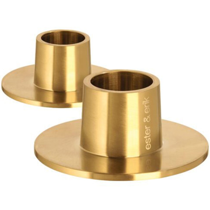 Lysestage matte Ø6 cm 2-pak, Matte Gold