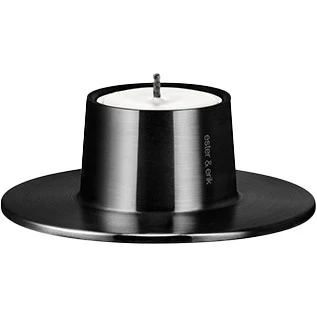 Ester & Erik Lysestage Udend&oslash;rs 16 Cm - Fyrfadsstager Rustfrit St&aring;l Sort - 311-75