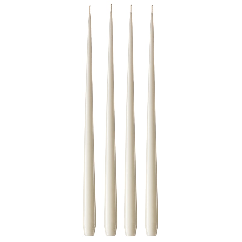 Antiklys Lakeret 42 cm 4-pak, Ivory