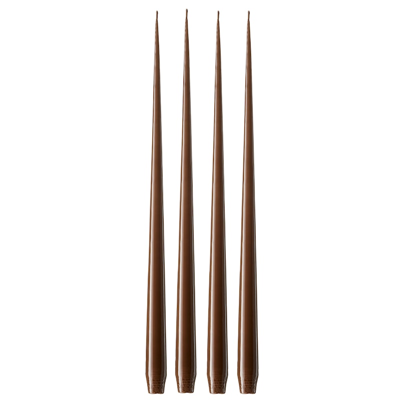 Antiklys Lakeret 42 cm 4-pak, Hazelnut