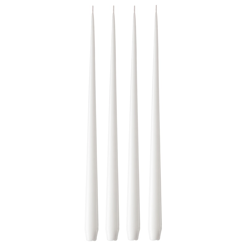 Antiklys Lakeret 42 cm 4-pak, Pure White