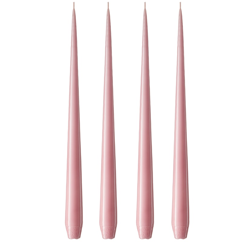 Antiklys Lakeret 32 cm 4-pak, Old Rose