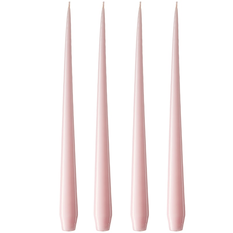 Antiklys Lakeret 32 cm 4-pak, Rose Quartz