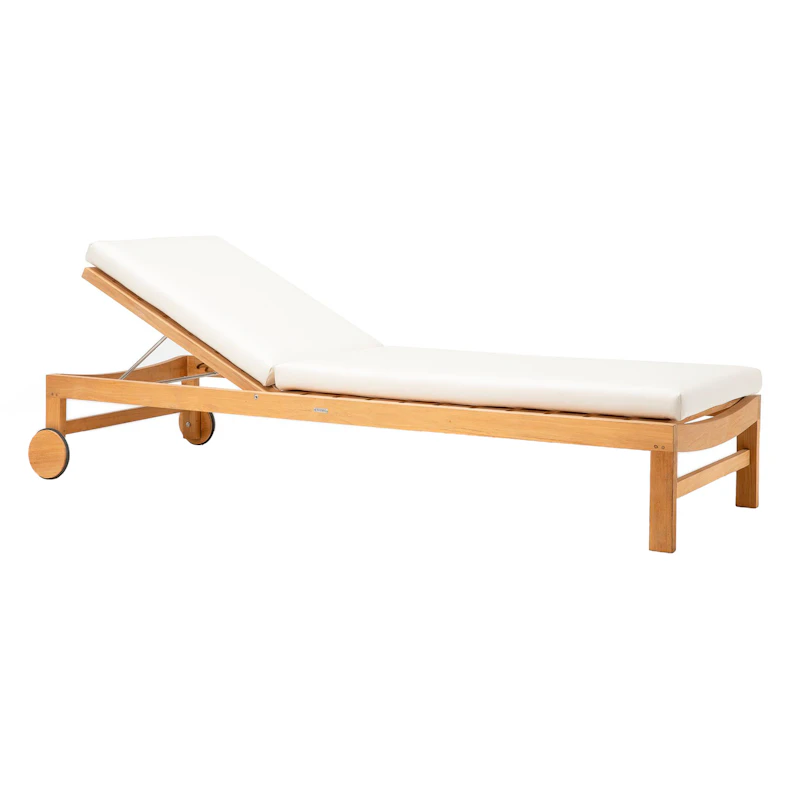 Sand Solseng med Pude, Teak / Hvid