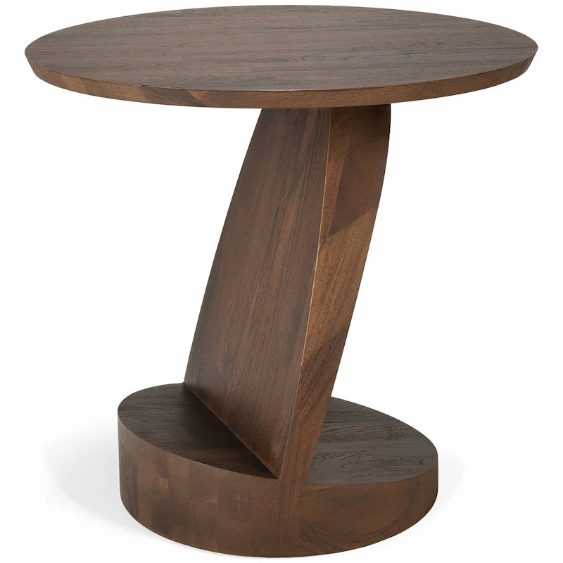 Oblic Sidebord Teak, Brunt