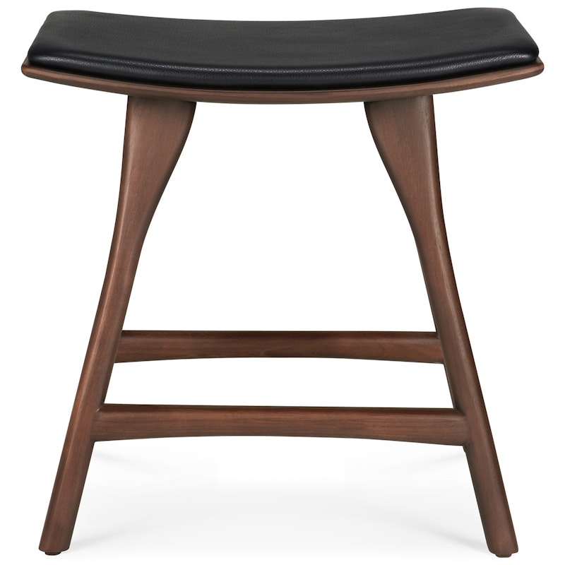 Osso Taburet, Teak / Black Leather