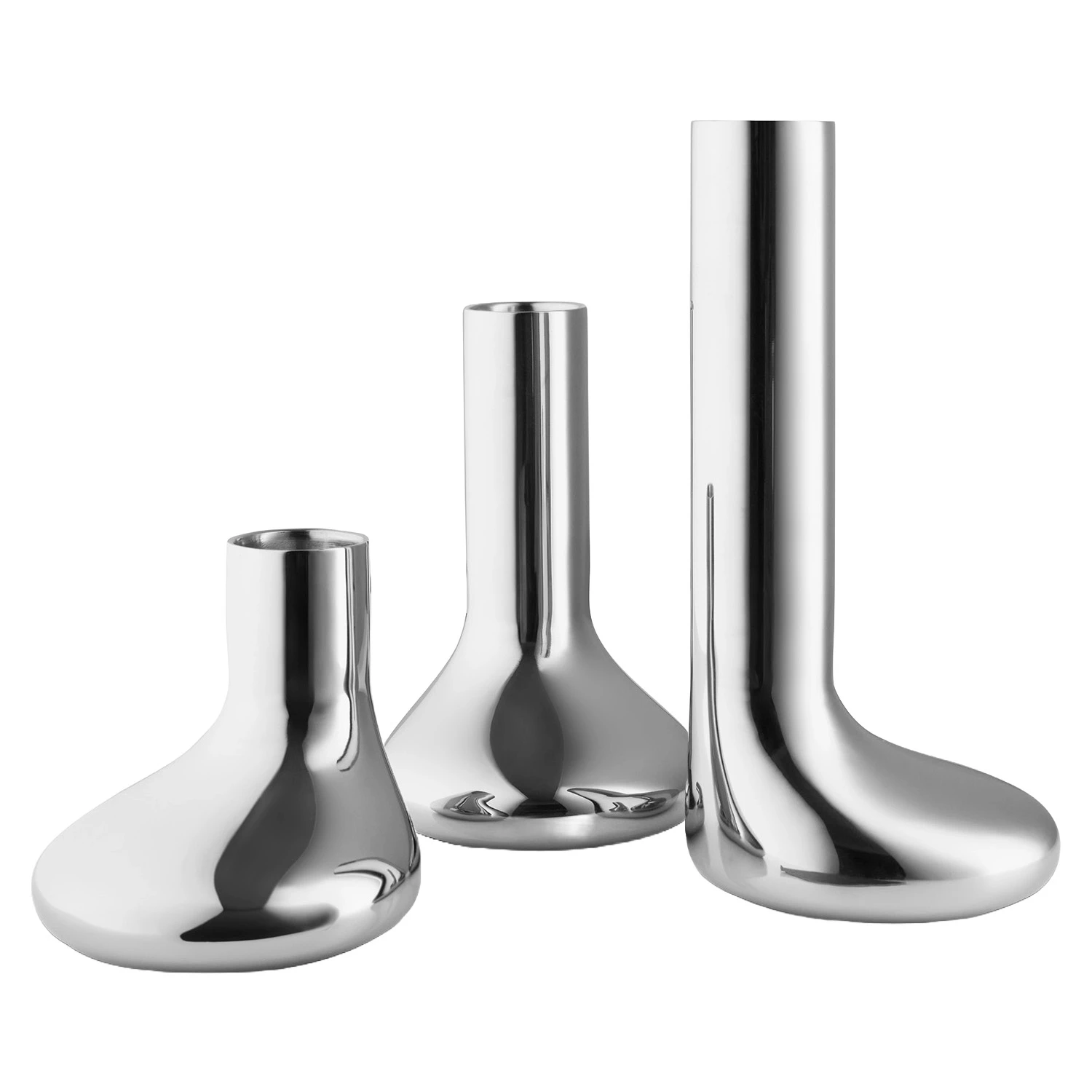 Eva Solo Mellow Lysestage 3-pak - Lysestager Rustfrit St&aring;l Silver - 567304