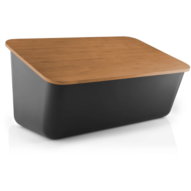 Nordic Kitchen Brødkasse, Sort / Bambus