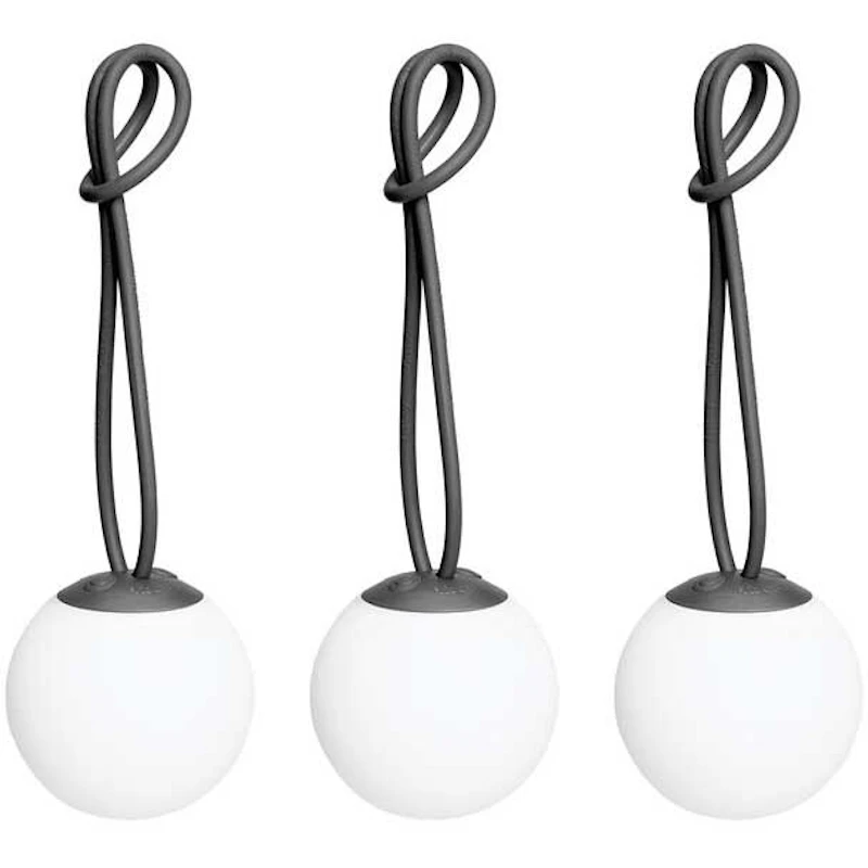 Bolleke Mini Bordlampe Bærbar 3-pak, Antracitgrå