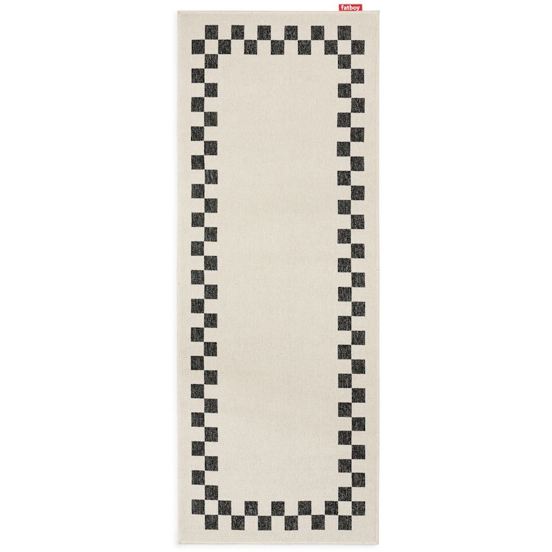 Carpretty Catwalk Check Border Tæppe, Antracitgråt / Creme