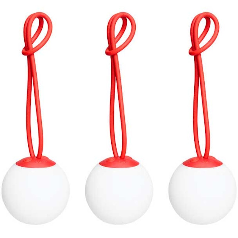 Bolleke Mini Bordlampe Bærbar 3-pak, Rød