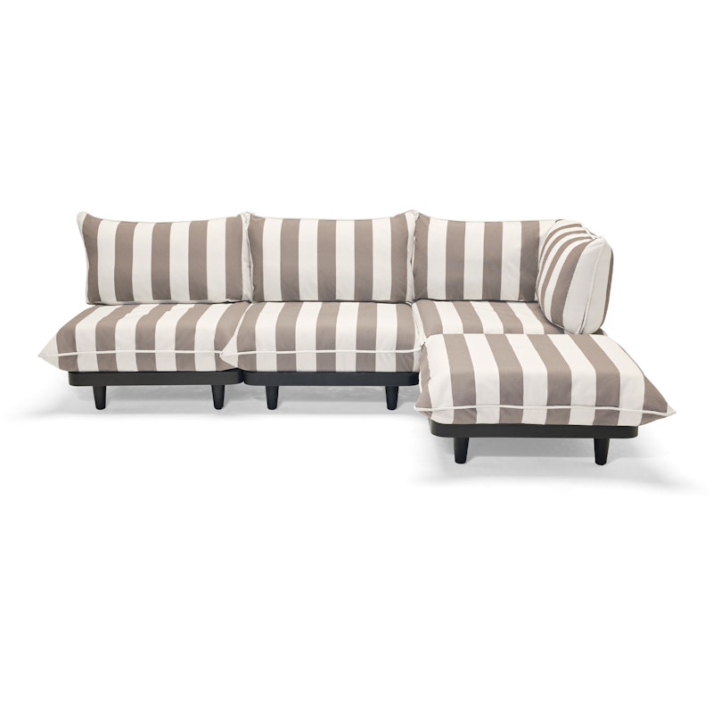 Paletti Modulsofa 3-Pers Med Chaiselong, Stripe Cacao (Right)