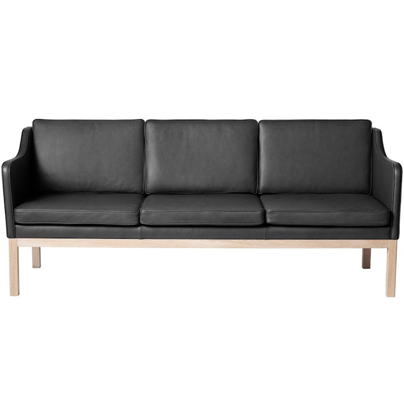 J182 3-Personers Sofa, Zea Læder Sort