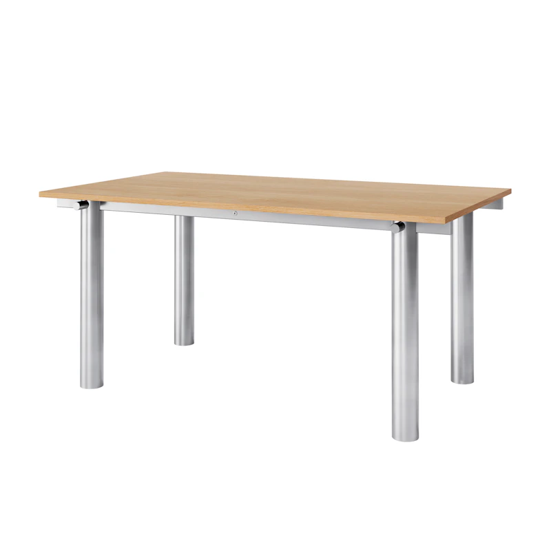 Atura Spisebord 160x90 cm, Rustfrit Stål / Naturlig Eg