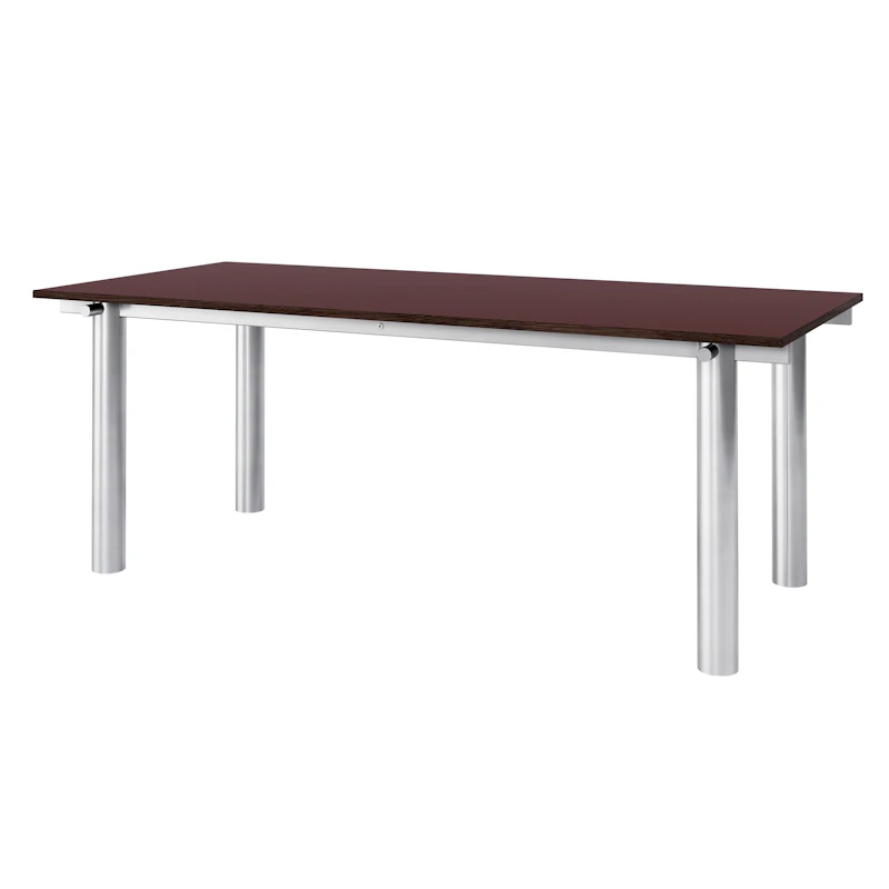 Atura Spisebord 200x90 cm, Rustfrit Stål / Burgundy