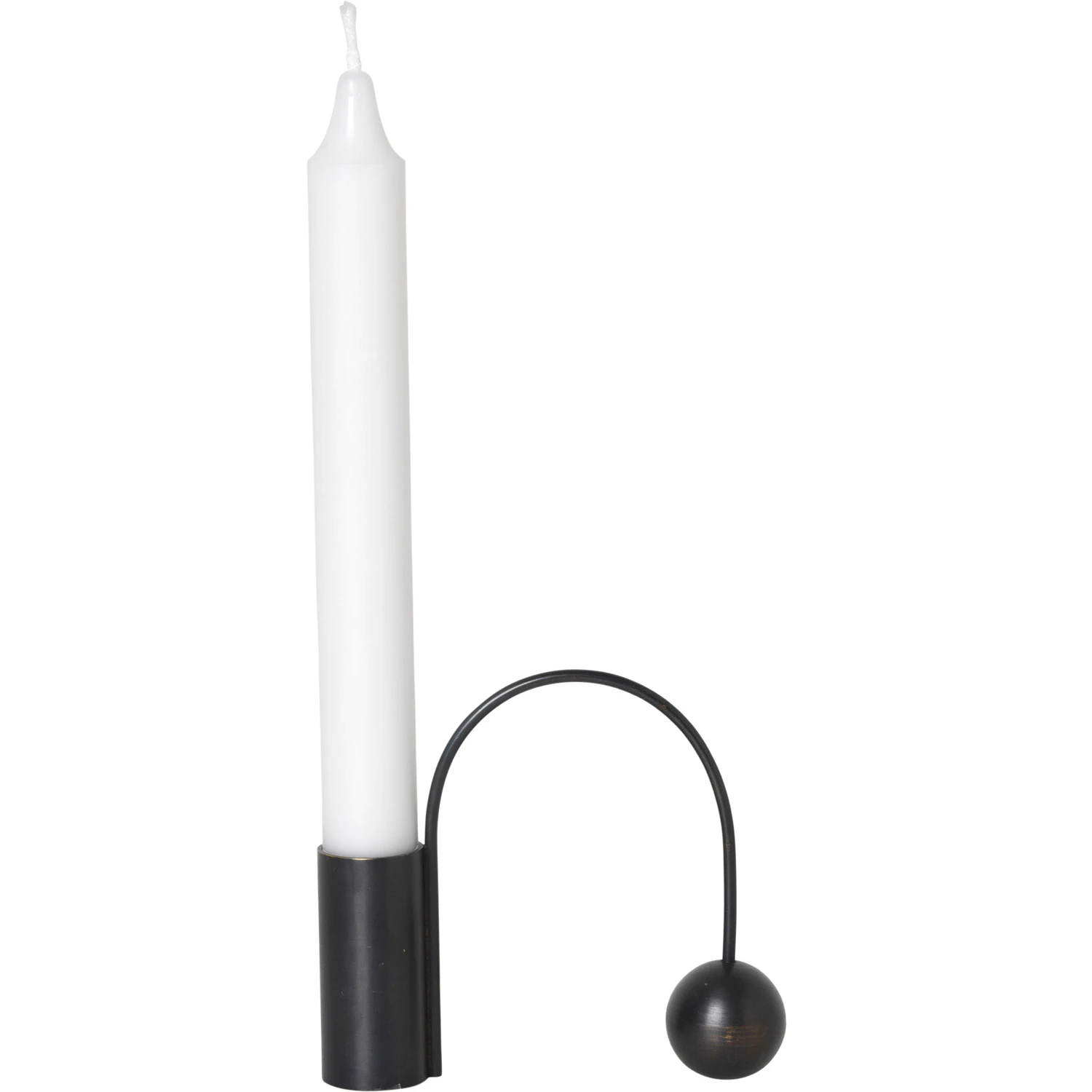 Ferm Living Balance Candlestick Black Brass - Lysestager Messing Sort - 5753