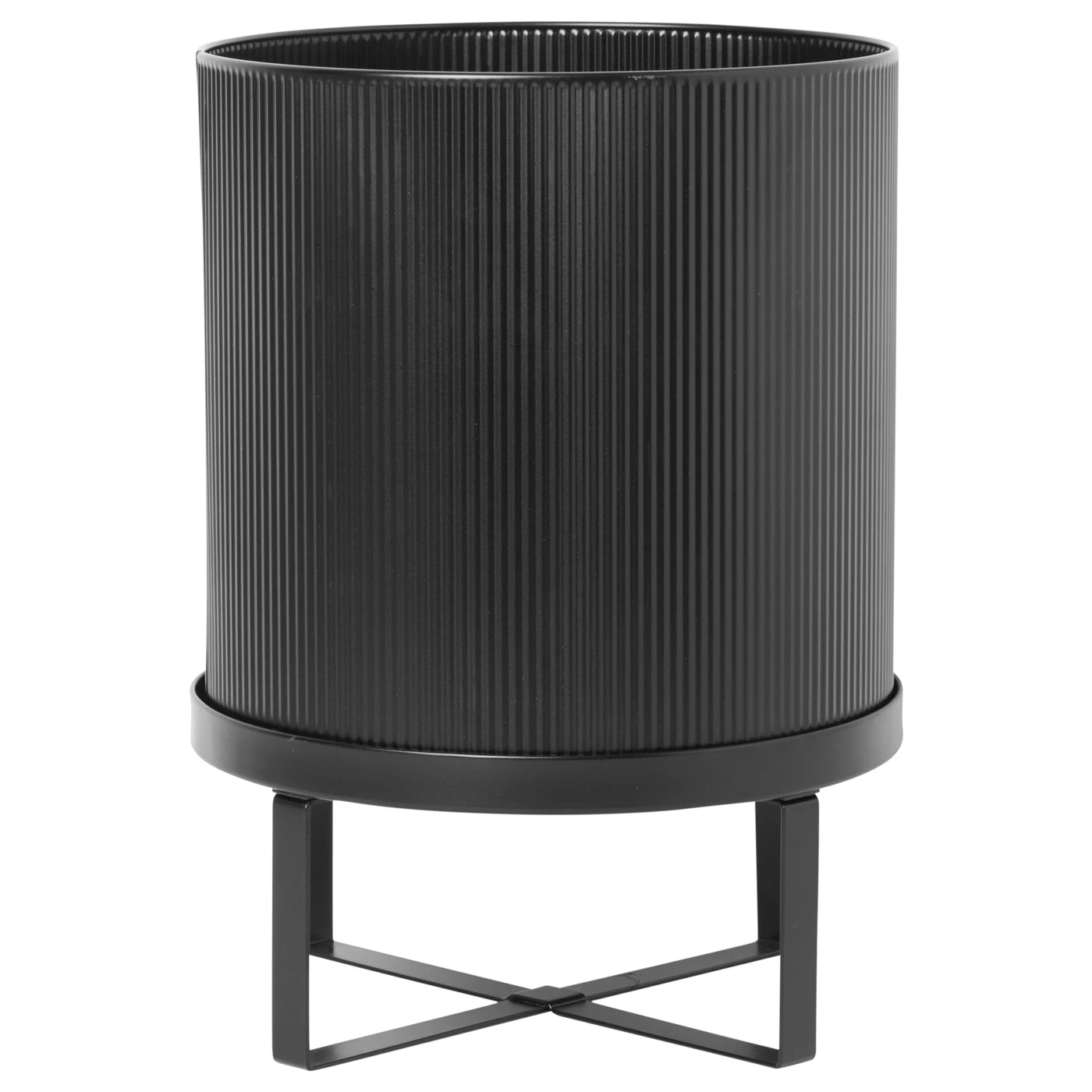 Ferm Living Bau Pot Large Black - Krukker Galvaniseret St&aring;l Sort - 100202101