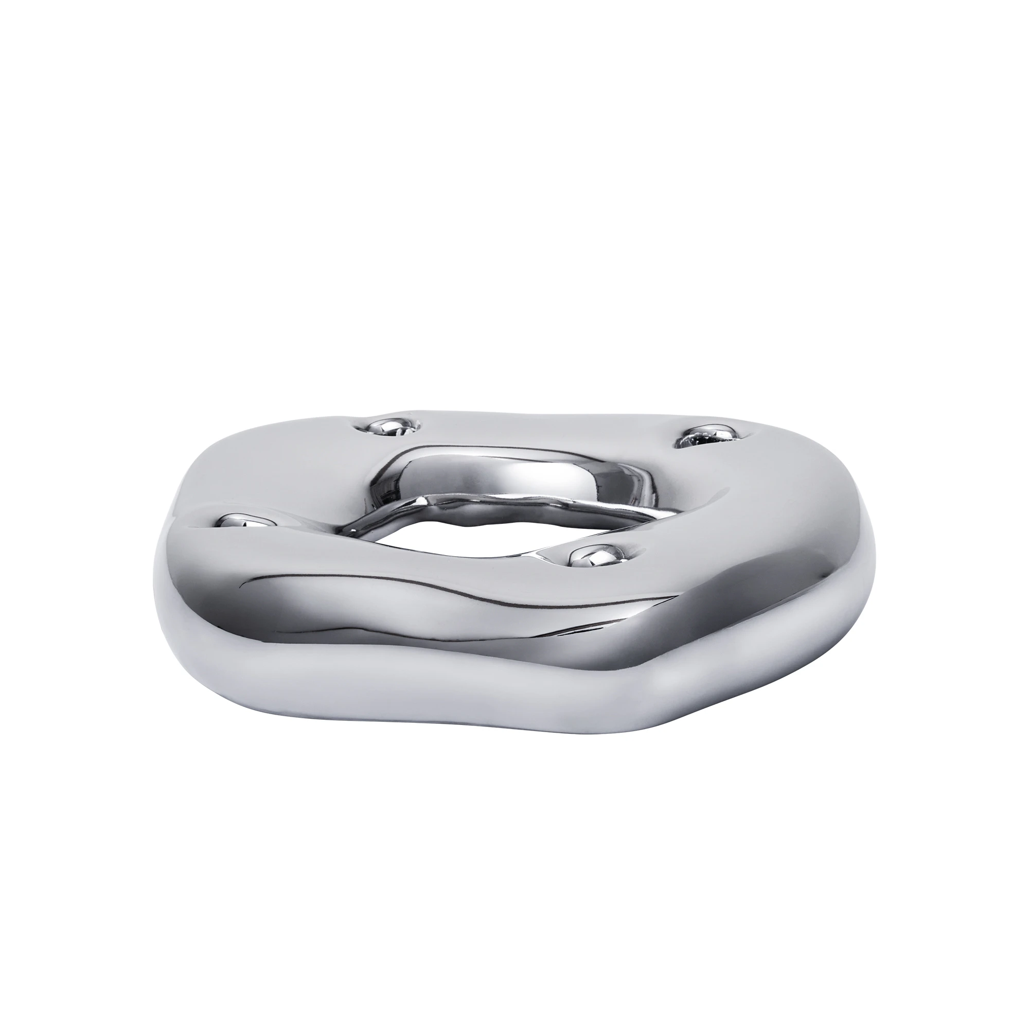 Ferm Living Bellure Ring Lysestage S&oslash;lv - Kalenderlys & Lysestager Electroplated Porcelain Silver - 1104273901