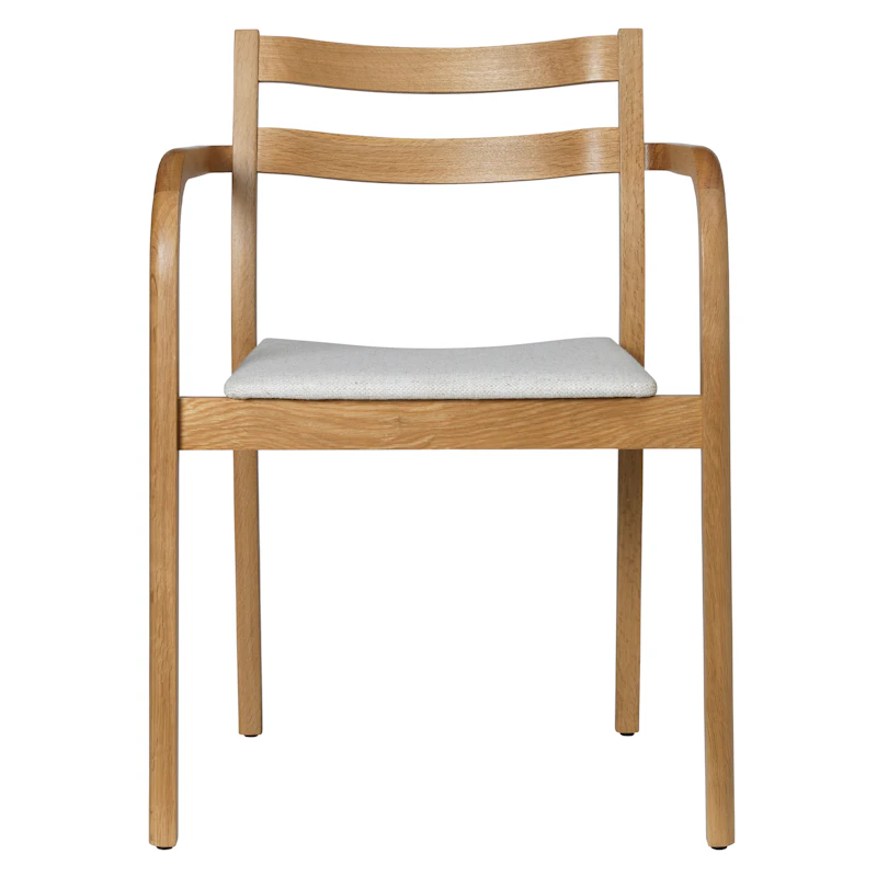 Boda Armstol med armlæn, Offwhite / Naturlig Ek