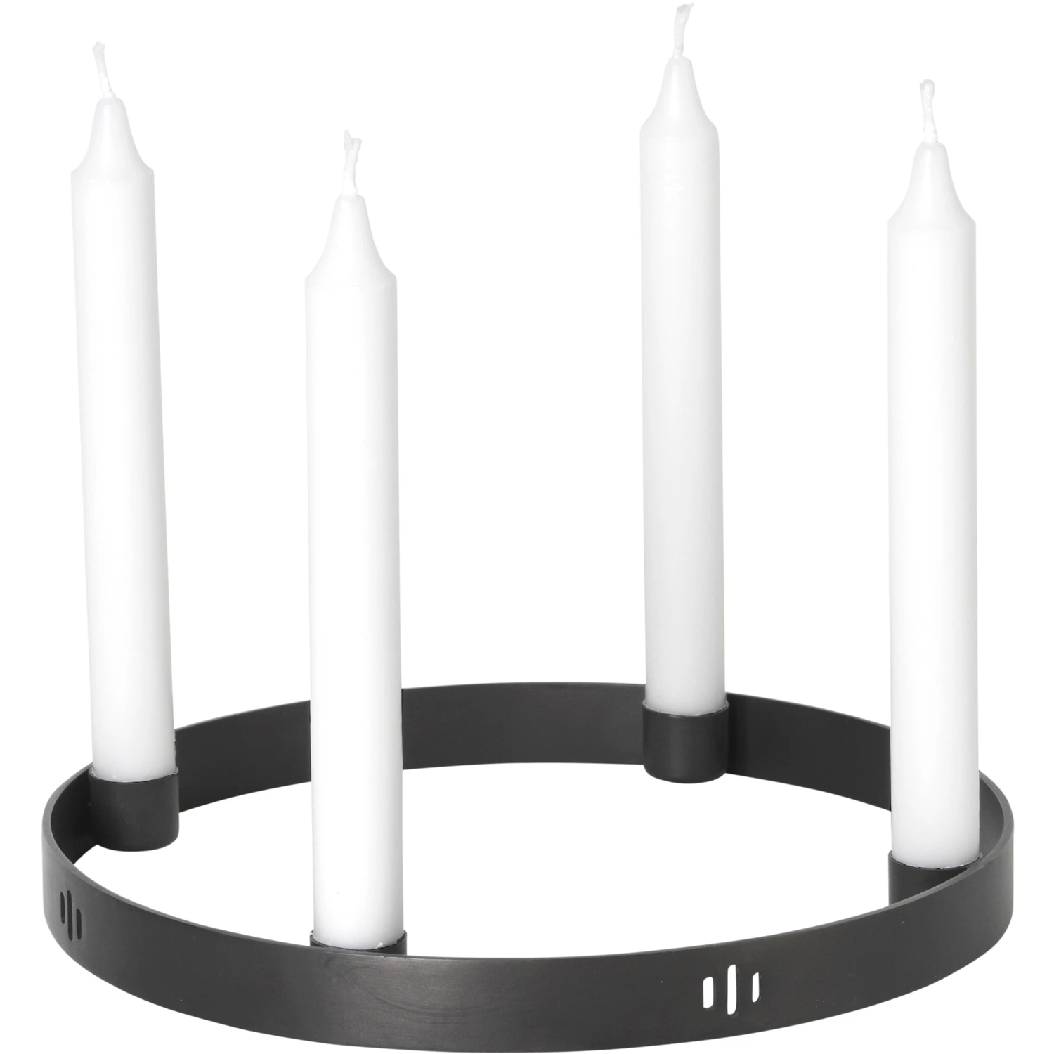 Ferm Living Circle Candle Holder Black Brass Small - Kalenderlys & Lysestager Messing Mat Sort - 5757