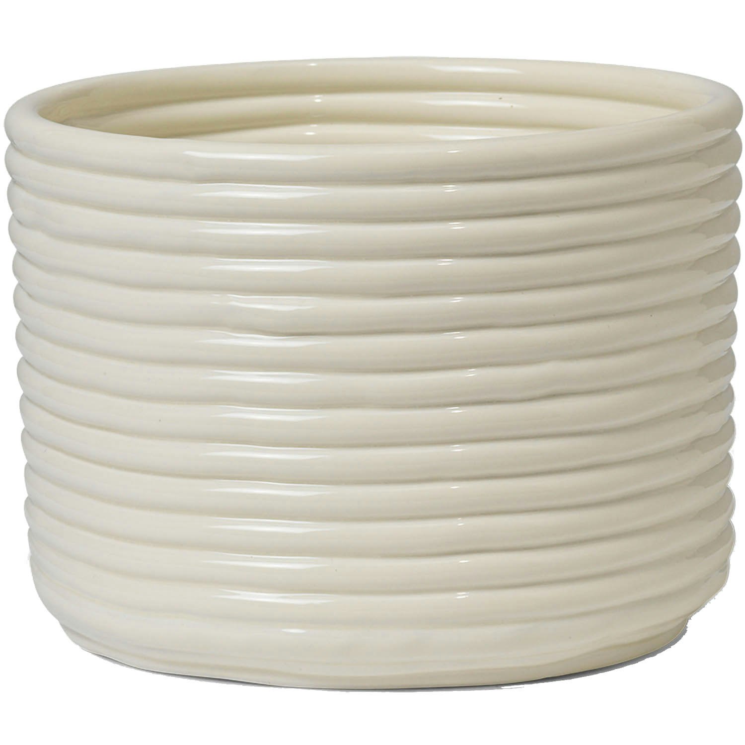 Ferm Living Corduroy Krukke H15 Cm Offwhite - Krukker Keramik Off-White - 1104269927