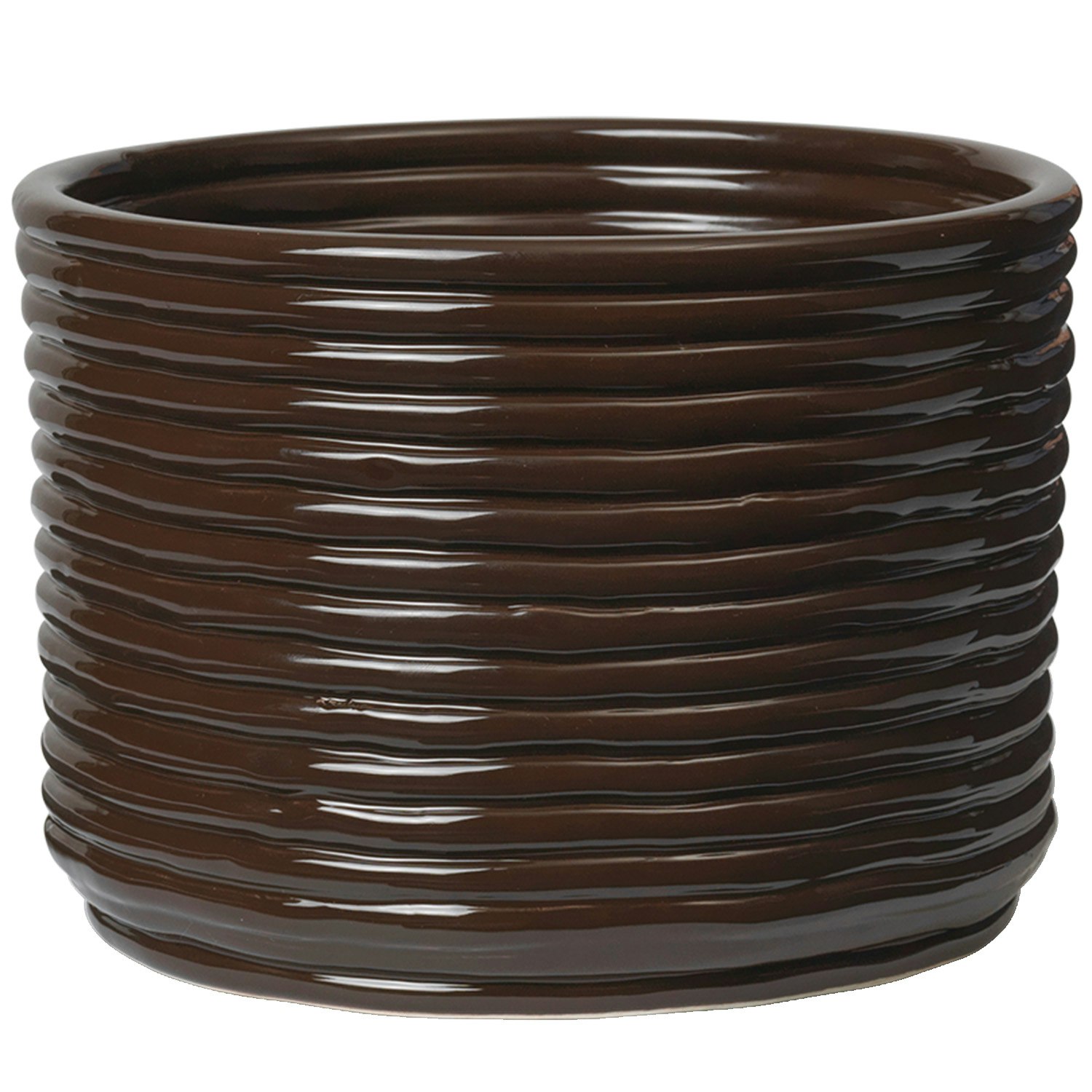 Ferm Living Corduroy Krukke H15 Cm - Krukker Keramik Carob Brown - 1104270075