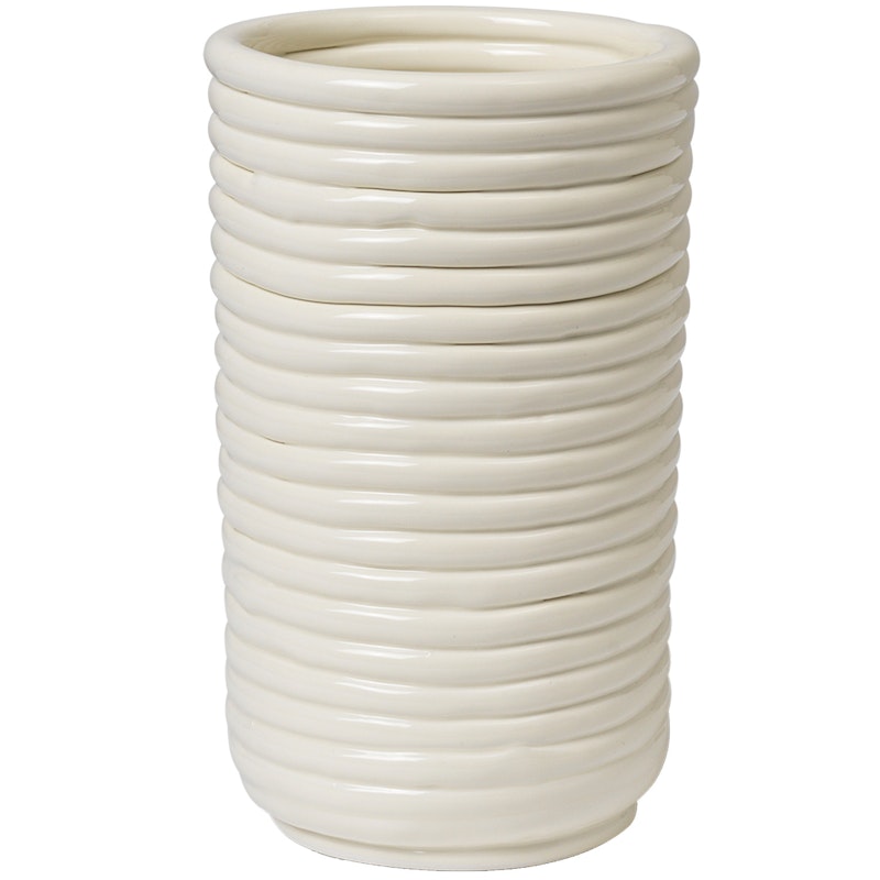 Corduroy Vase H21 cm, Offwhite