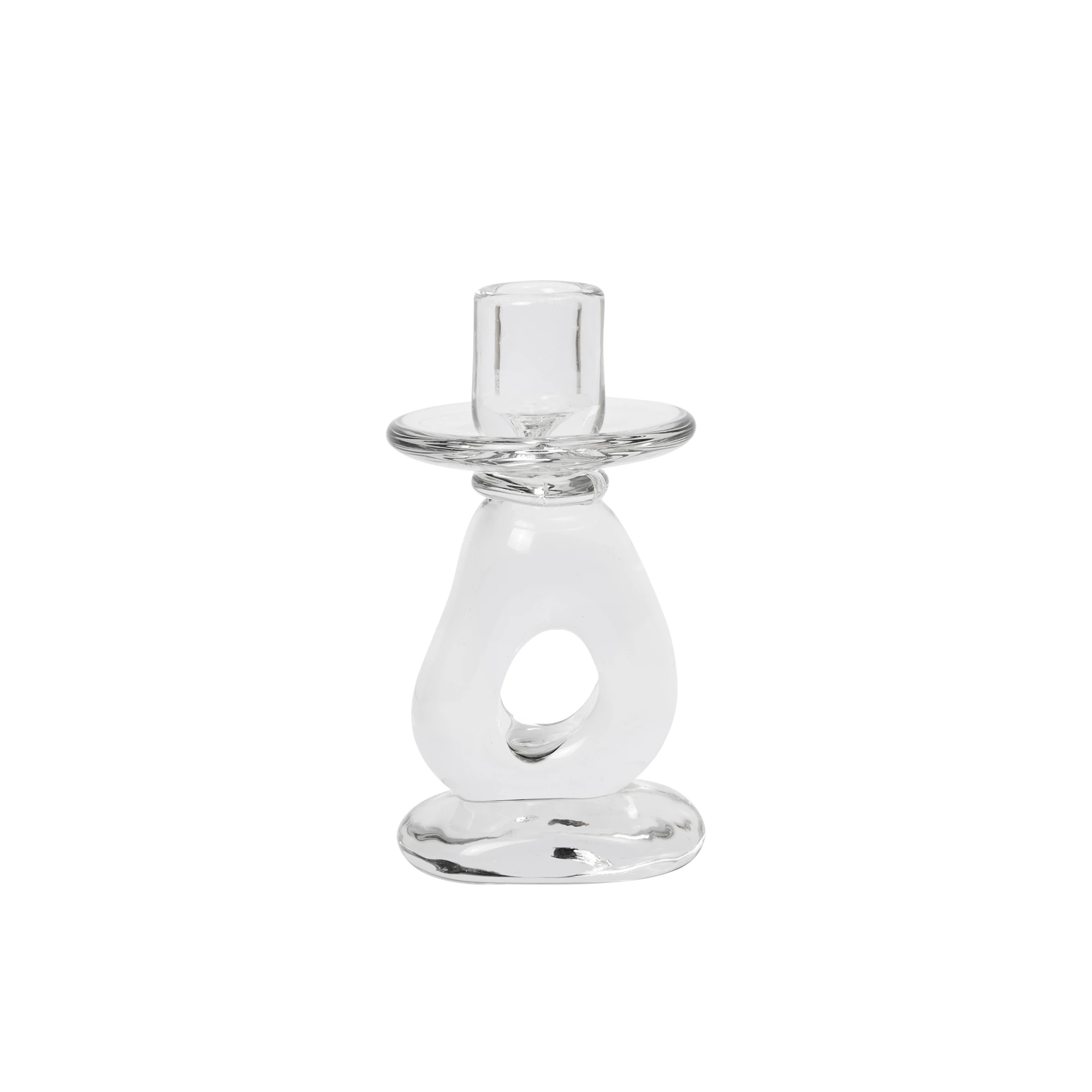 Ferm Living Damo Lysestage - Lysestager Mundbl&aelig;st Glas Klar - 1104274408