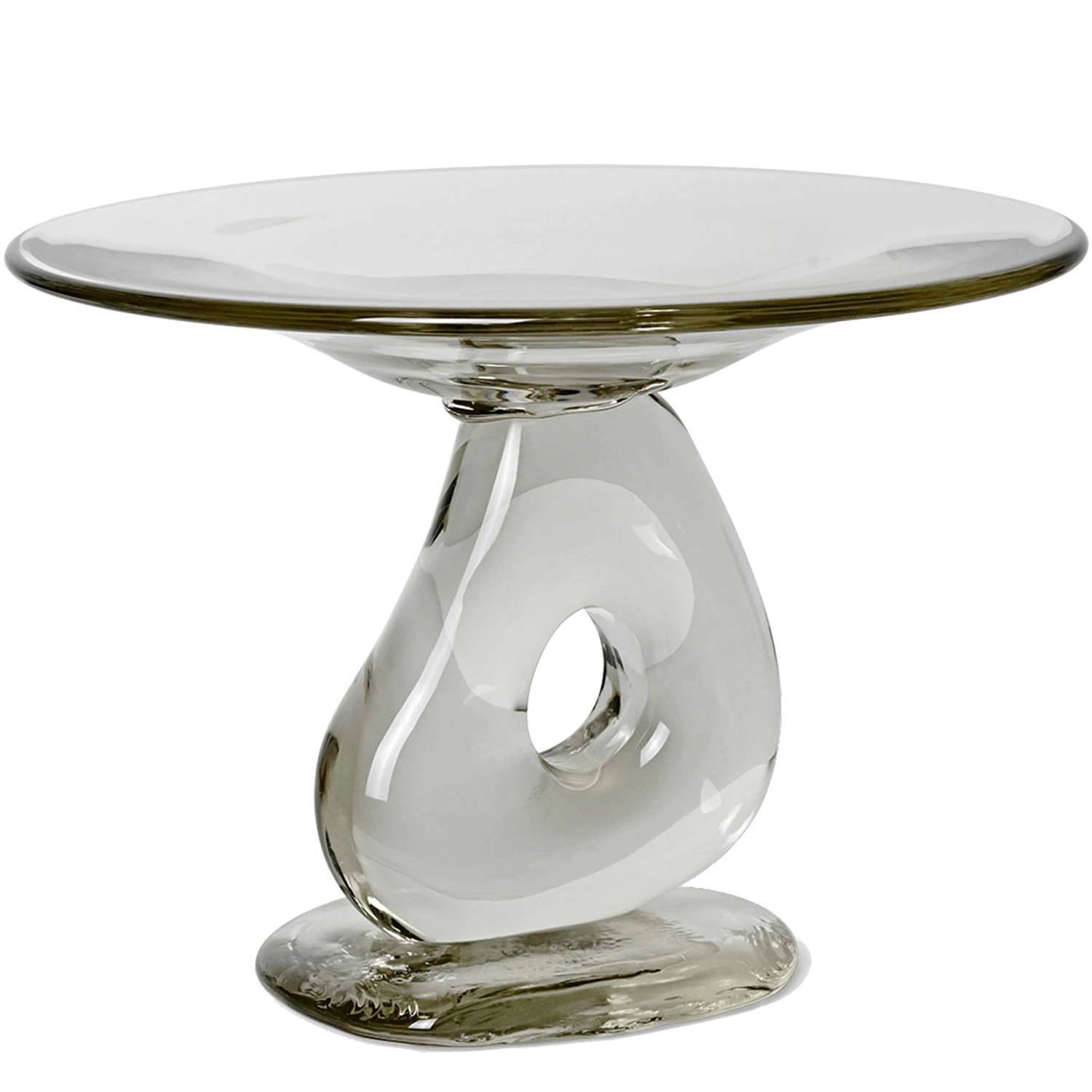 Ferm Living Damo Serveringsfad 30 Cm t - Serveringsfad Mundbl&aelig;st Glas Klar - 1104267323