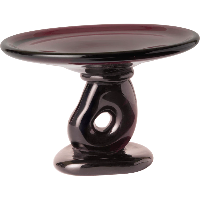 Ferm Living Damo Serveringsfad 21 Cm - Serveringsfad Mundbl&aelig;st Glas Dark Grape - 1104272104