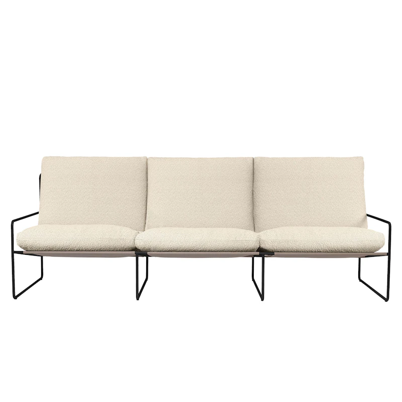 Desert 3-Personers Sofa, Sort / Off-White Bouclé
