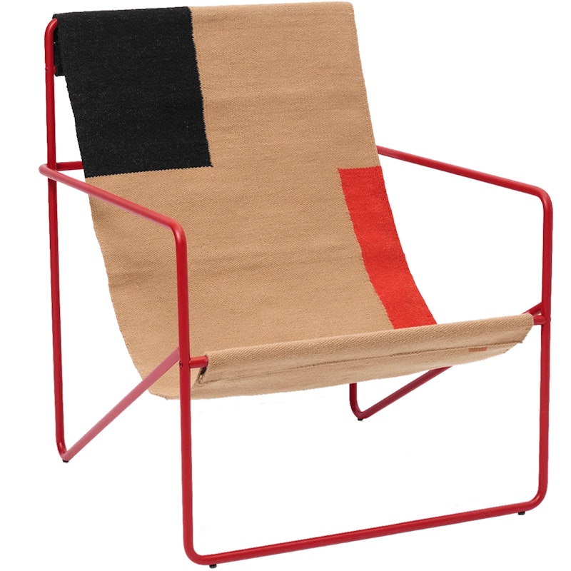 Desert Loungestol, Poppy Red / Block