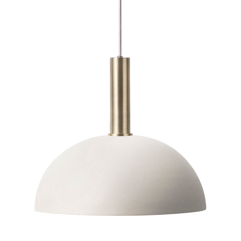 Dome Pendel Høj, Lysegrå/Messing