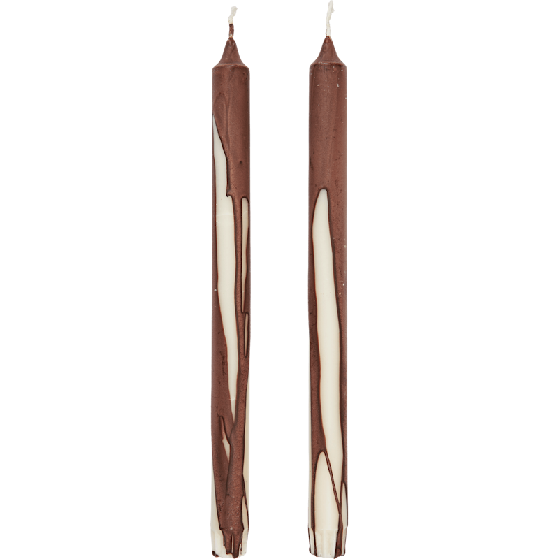 Dryp Stearinlys 30 cm 2-pak, Dark Chocolate