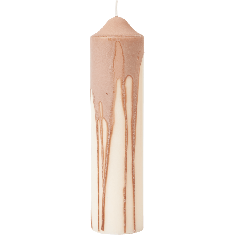 Dryp Bloklys 20 cm, Beige